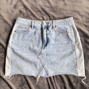 light wash jean skirt